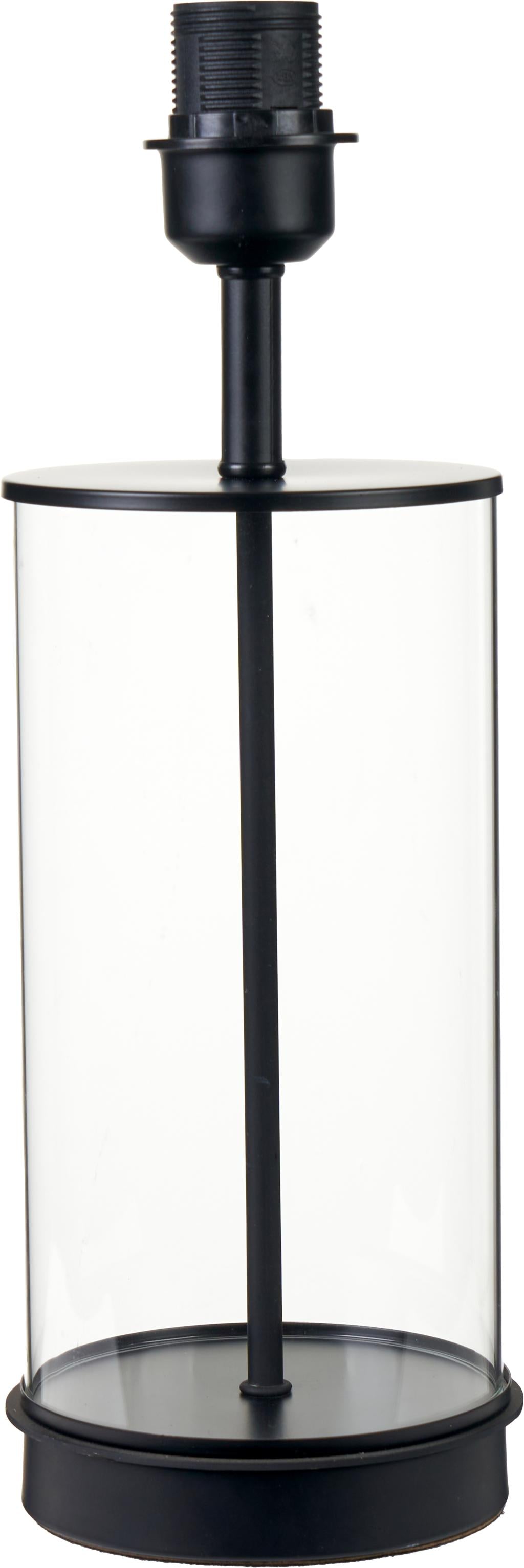 Westwood Clear Glass and Black Metal Table Lamp Base – Modern