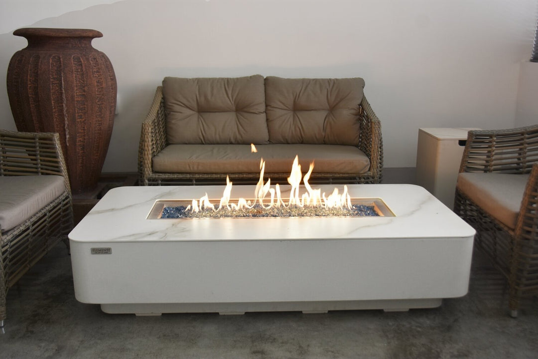 Elementi - Athens Porcelain Top Fire Table LPG - Modern Rattan