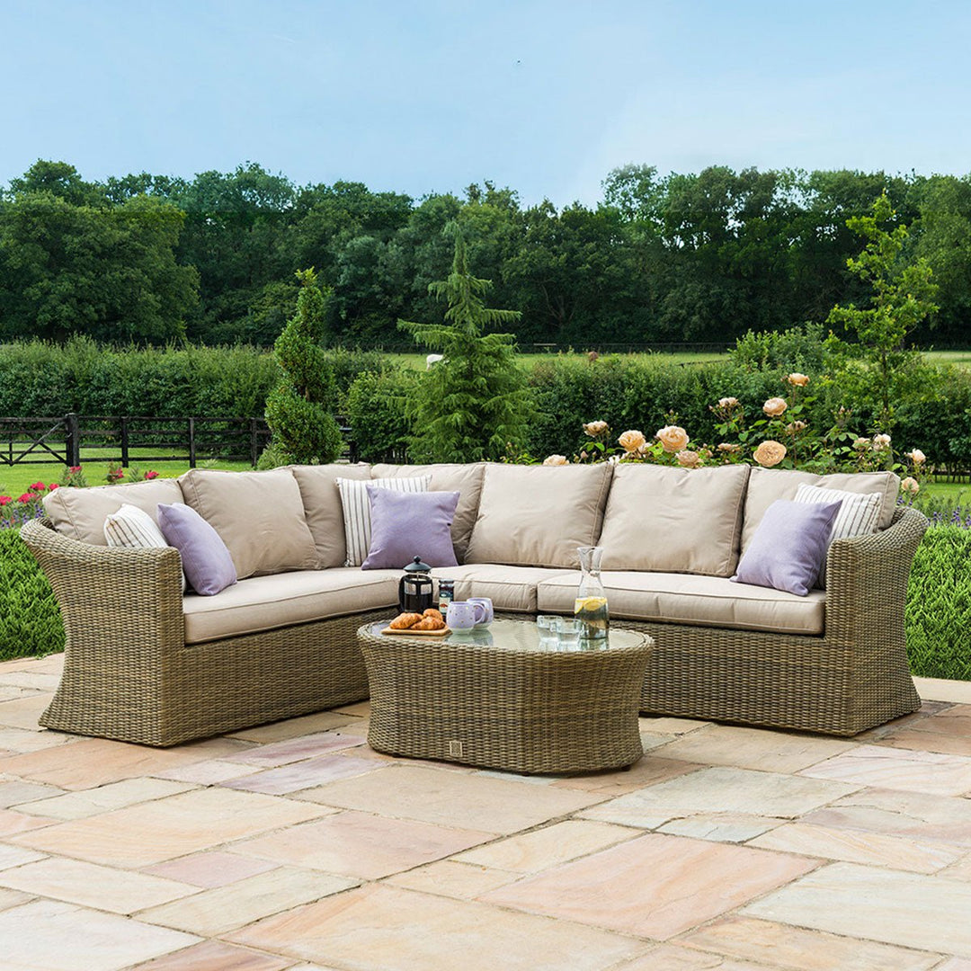 Winchester Large Corner Group with Chair - Modern Rattan