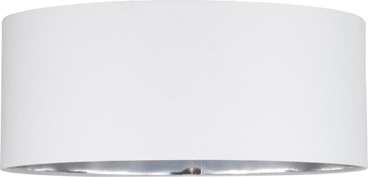 Elin 55cm Ivory Poly Cotton and Silver Lining Cylinder Shade