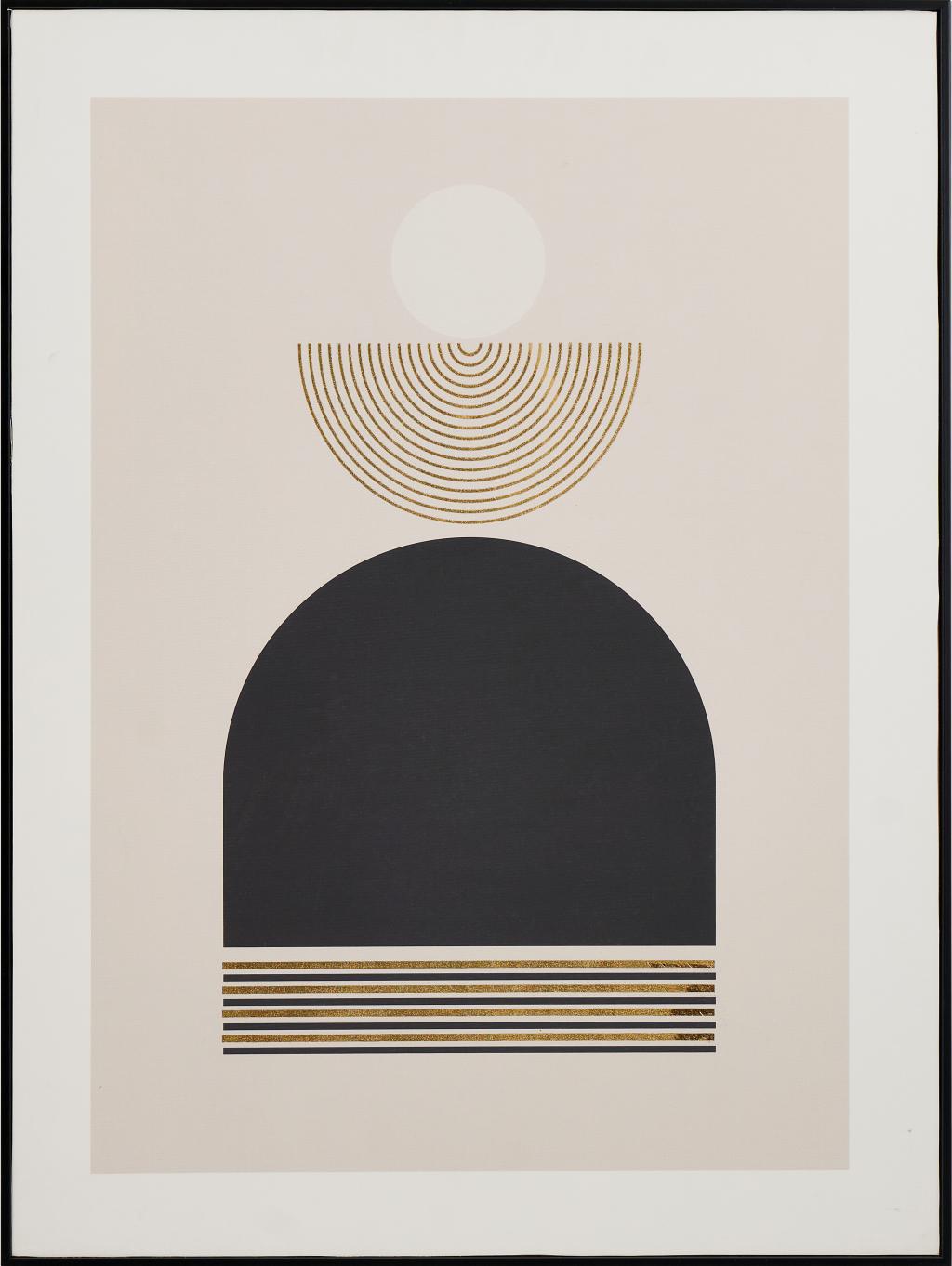 Art Deco Print with Gold Detail and Black Frame