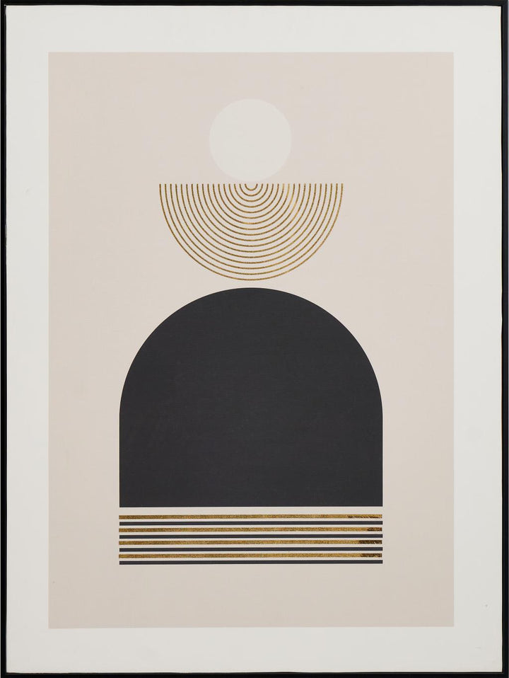 Art Deco Print with Gold Detail and Black Frame