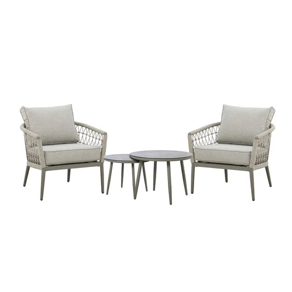 Maze - Monaco Rope Weave Lounge Set with 2 Round Coffee Tables