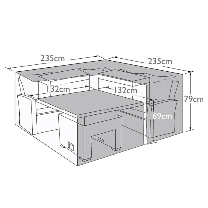 Maze -  Deluxe Kingston Corner Rising Table/ Fire Pit Table  -  Garden Furniture Cover