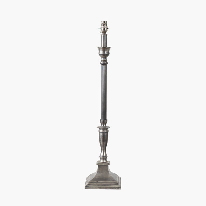 Canterbury Antique Silver Metal Table Lamp Base