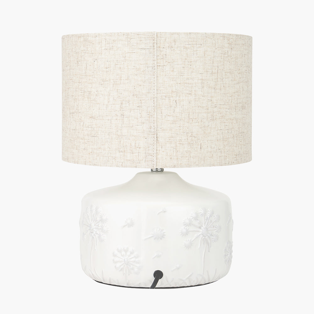 Flora White Small Floral Ceramic Table Lamp