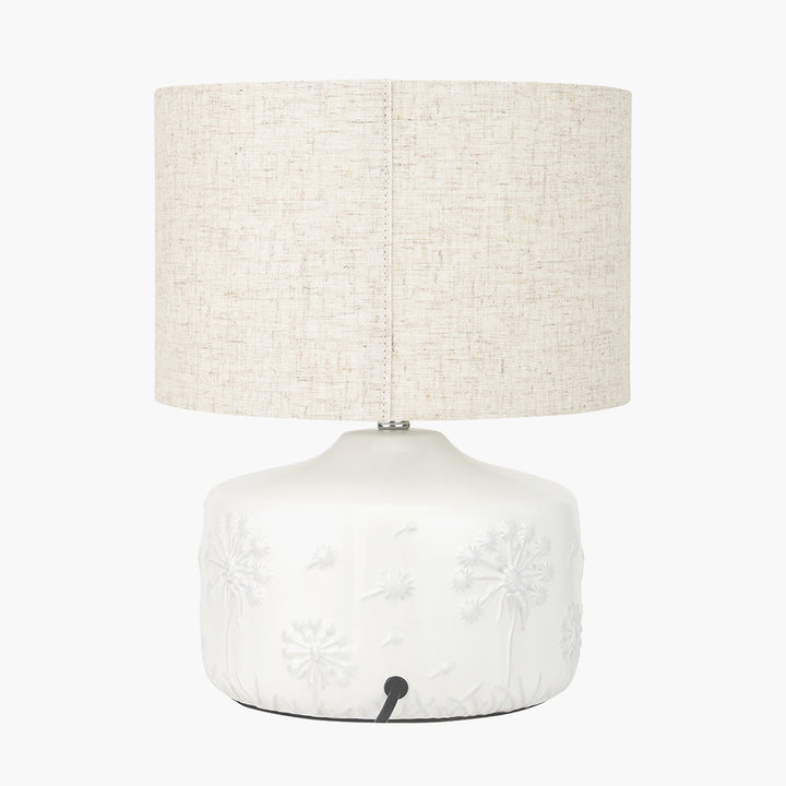 Flora White Small Floral Ceramic Table Lamp