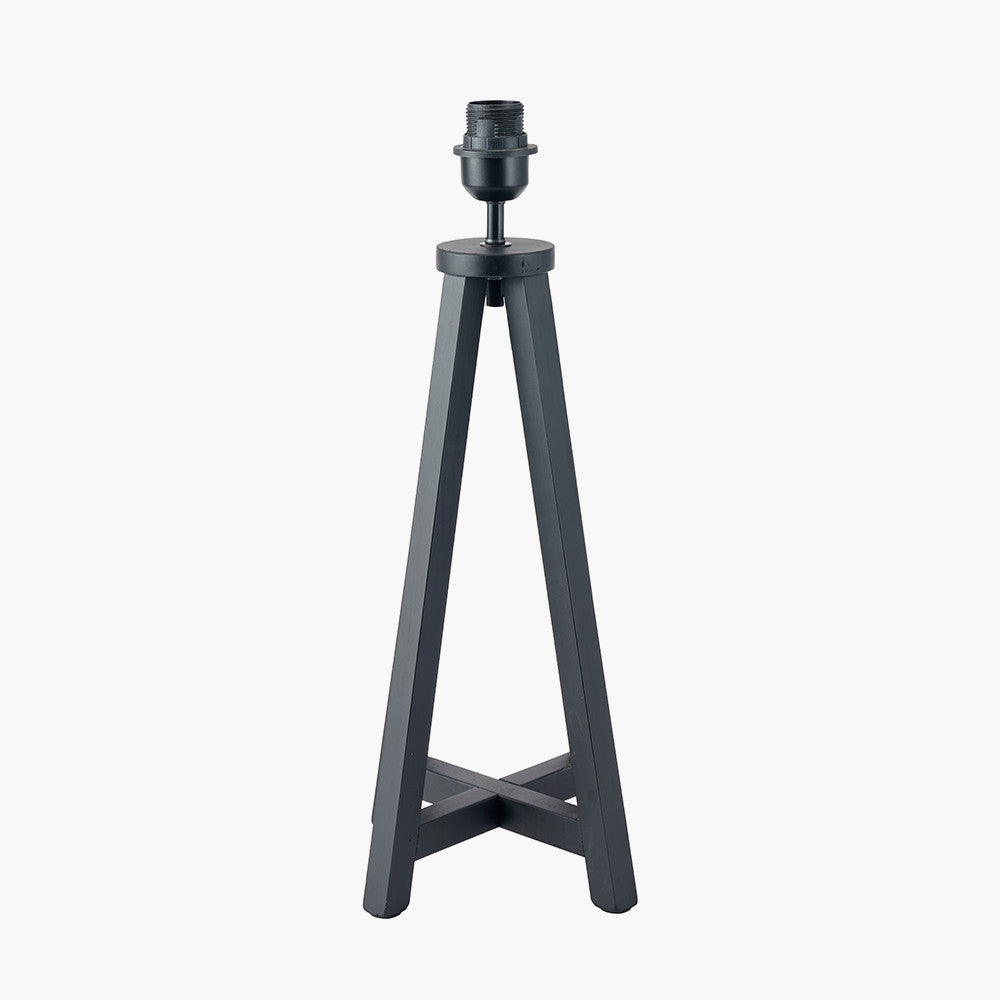 Whitby Matt Black Wood Tapered 4 Post Table Lamp Base