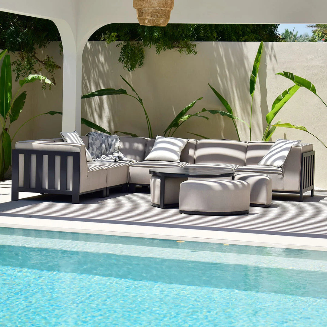 Ibiza Medium Corner Sofa Set With Round Coffee Table