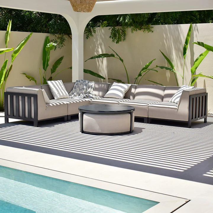 Ibiza Medium Corner Sofa Set With Round Coffee Table