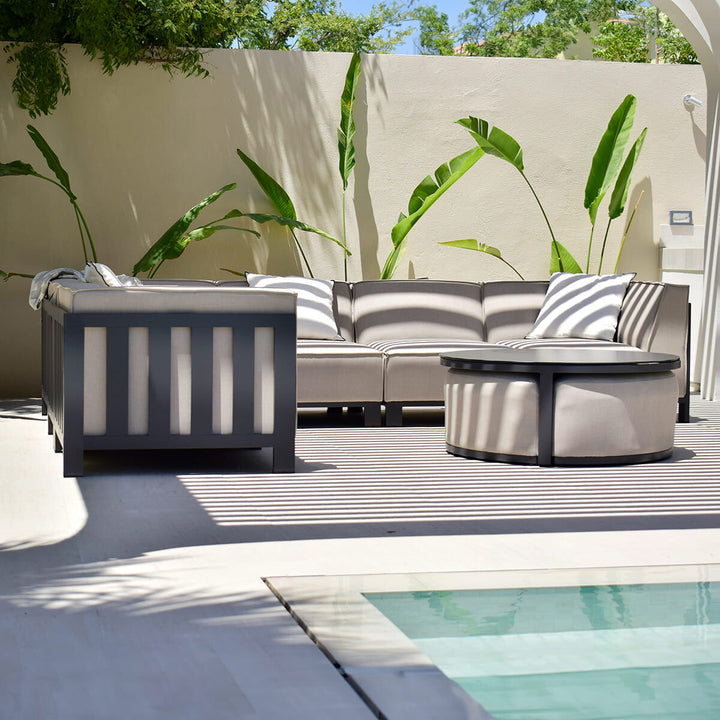 Ibiza Medium Corner Sofa Set With Round Coffee Table