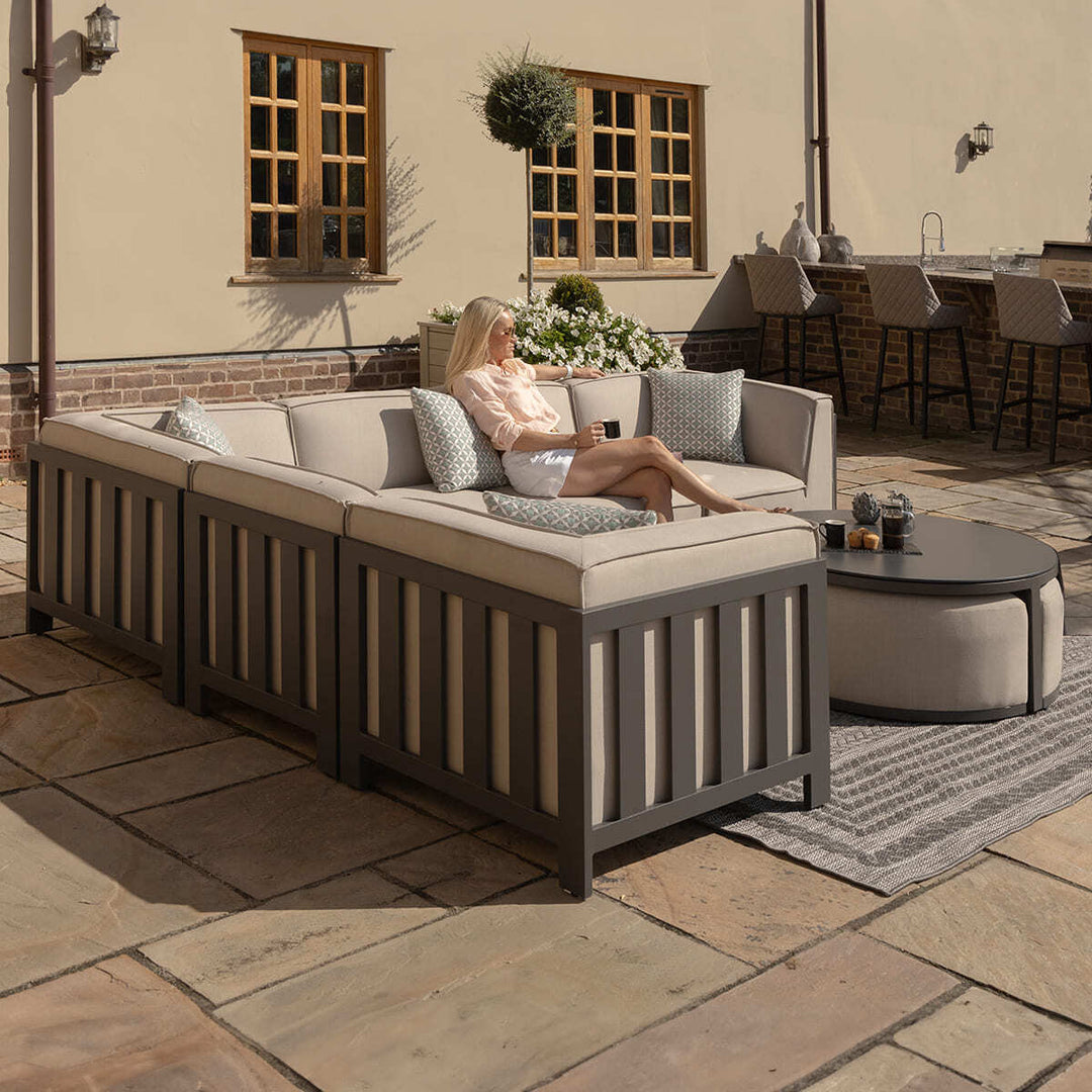 Ibiza Medium Corner Sofa Set With Round Coffee Table