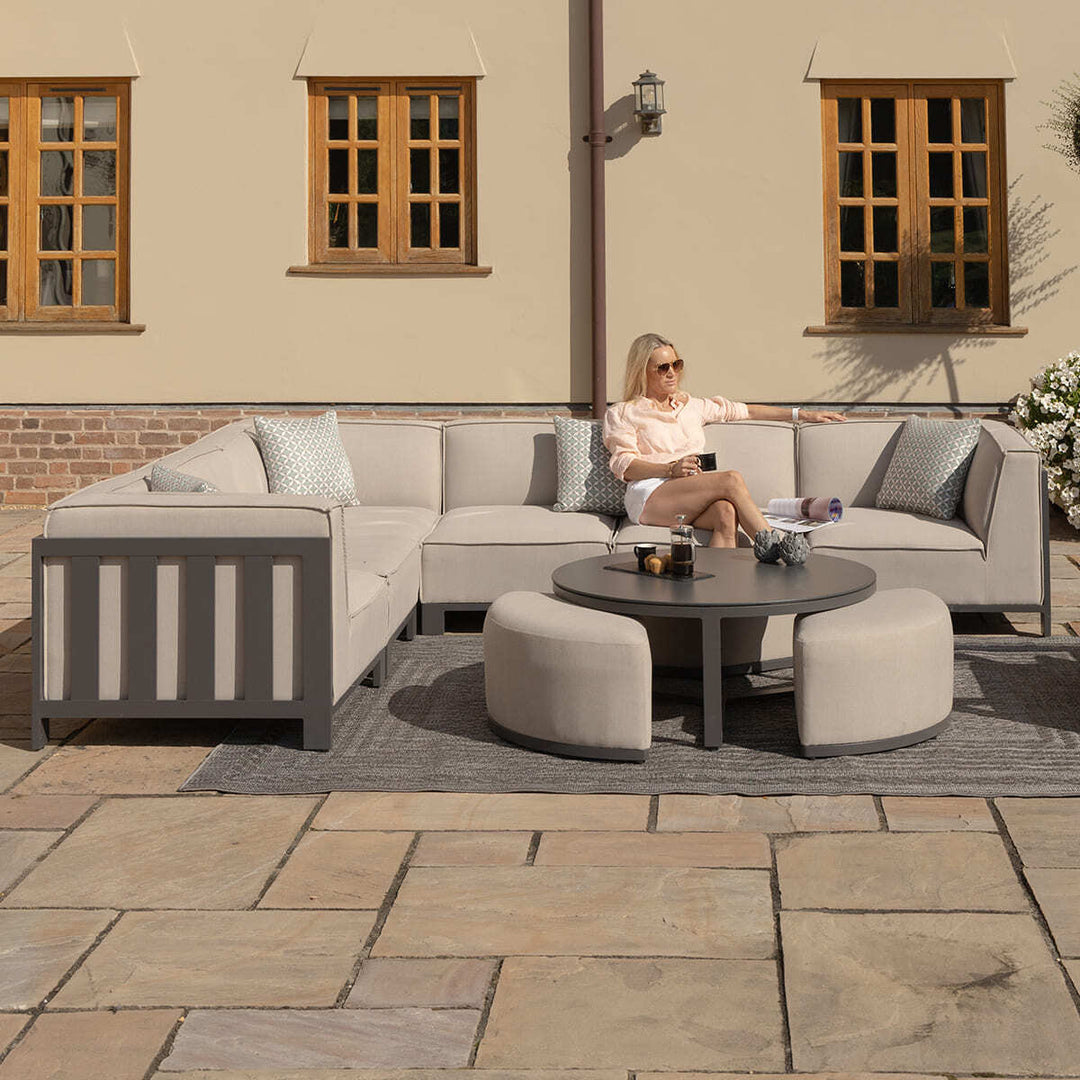 Ibiza Medium Corner Sofa Set With Round Coffee Table