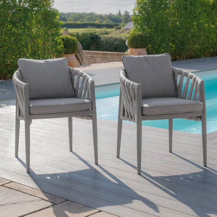 Maze -  Milan Rope Weave Pair of Dining Chairs