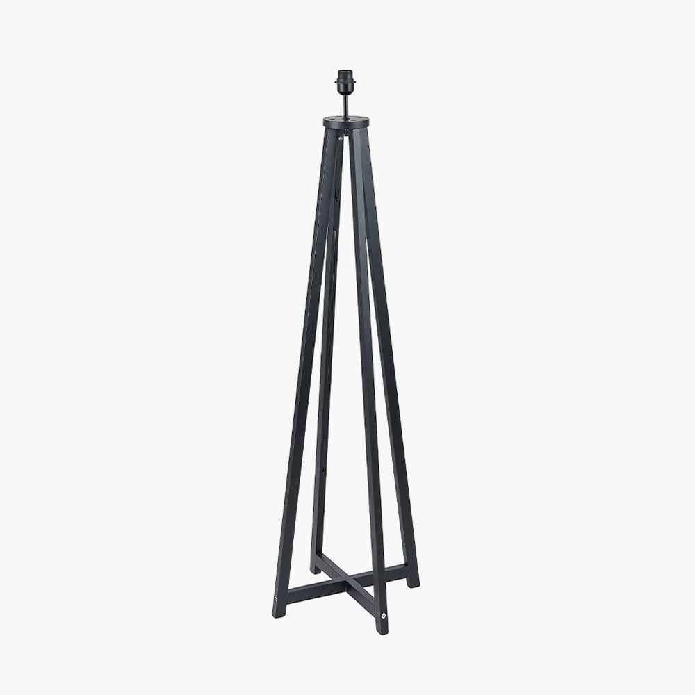 Whitby Matt Black Wood Tapered 4 Post Floor Lamp Base