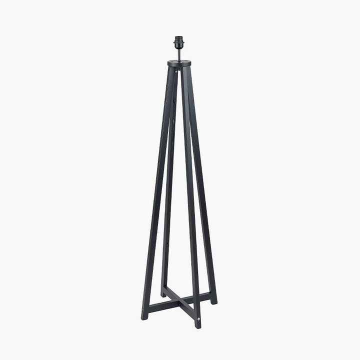 Whitby Matt Black Wood Tapered 4 Post Floor Lamp Base