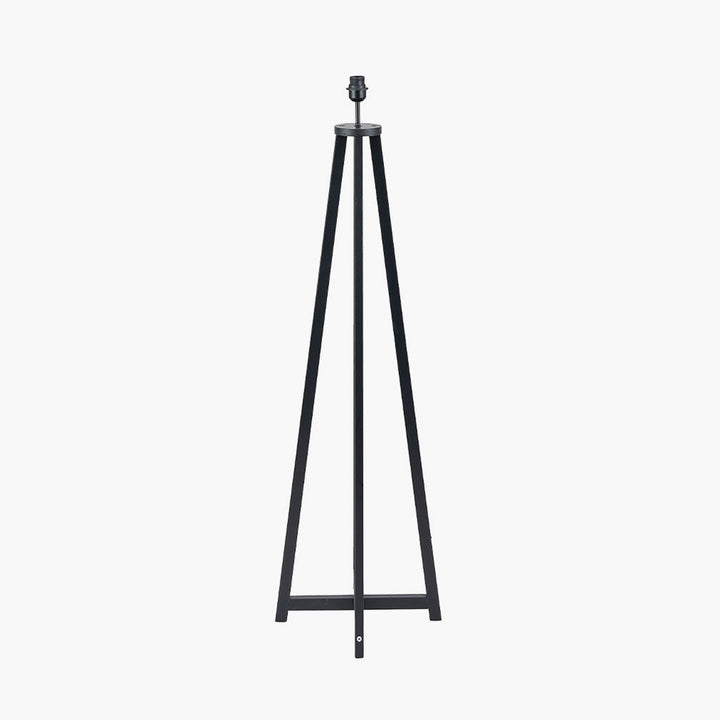 Whitby Matt Black Wood Tapered 4 Post Floor Lamp Base