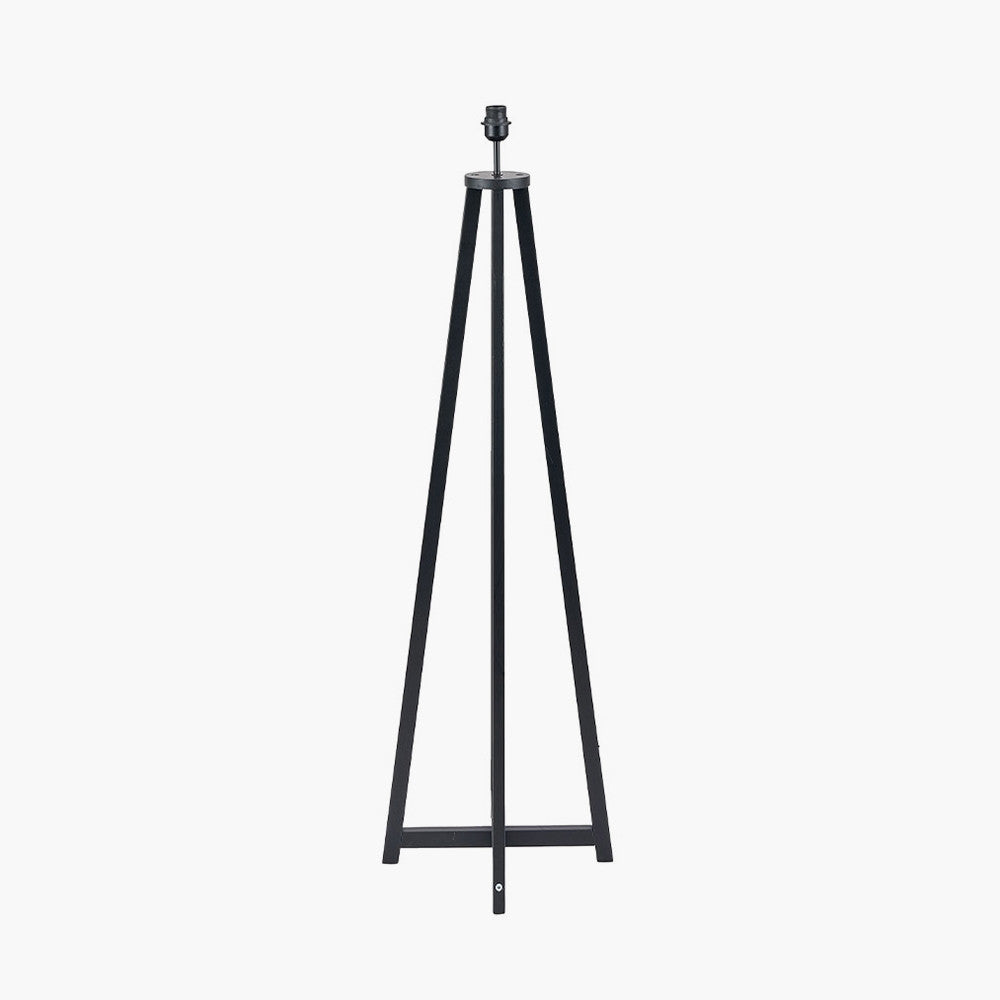 Whitby Matt Black Wood Tapered 4 Post Floor Lamp Base
