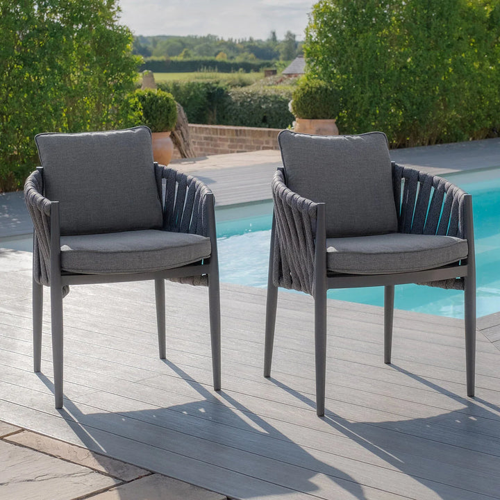 Maze -  Milan Rope Weave Pair of Dining Chairs