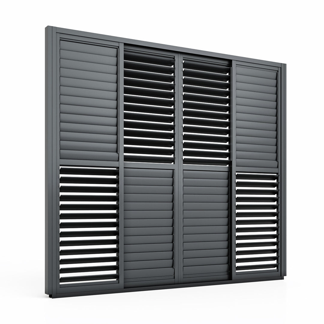 Maze - Eden Pergola Sliding Grey Louvre Panel Door within 3m - Grey