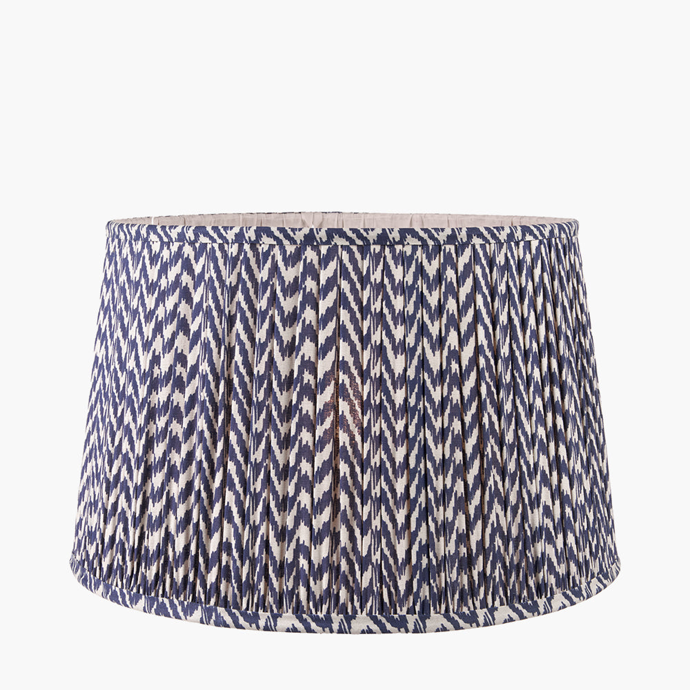 Vienna 30cm Blue Chevron Mushroom Pleat Shade