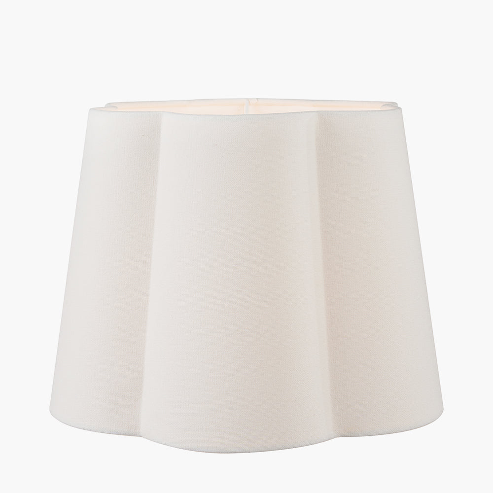 Posy 30cm White Handloom Tapered Scalloped Shade