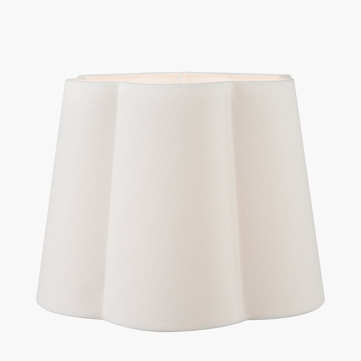 Posy 30cm White Handloom Tapered Scalloped Shade