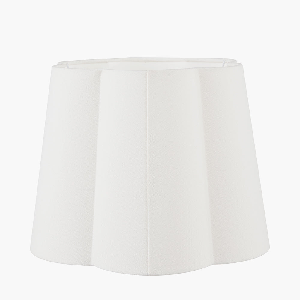 Posy 30cm White Handloom Tapered Scalloped Shade