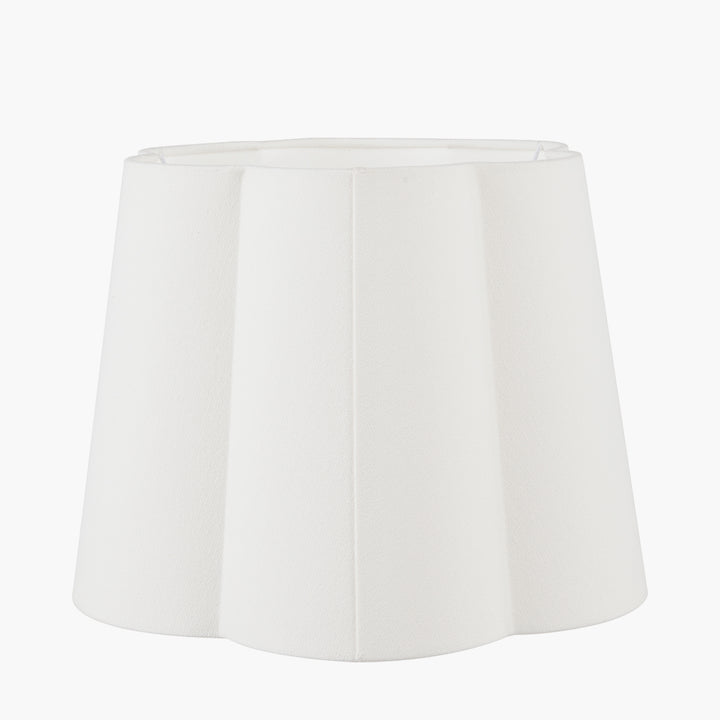 Posy 30cm White Handloom Tapered Scalloped Shade
