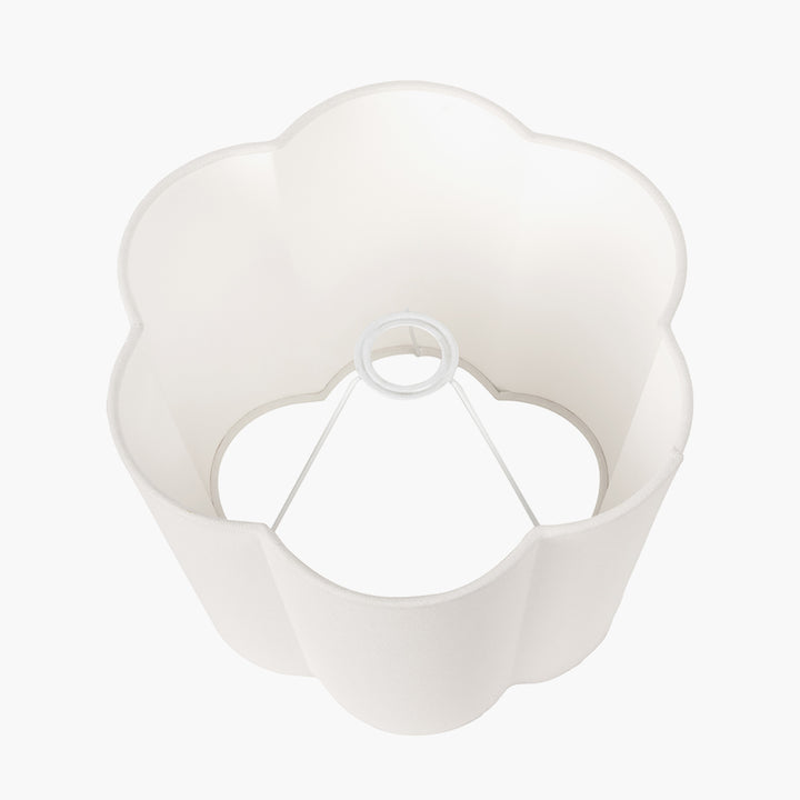 Posy 30cm White Handloom Tapered Scalloped Shade
