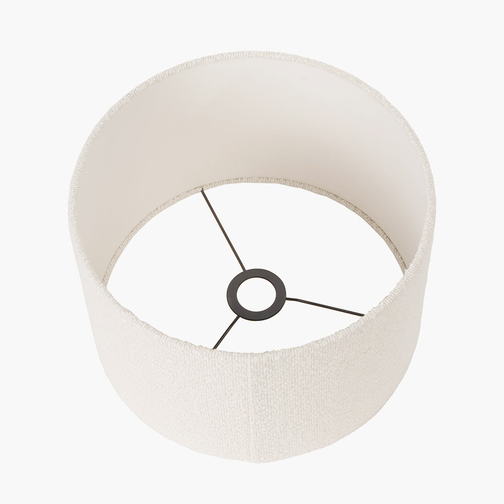 Rouen 30cm White Boucle Cylinder Shade