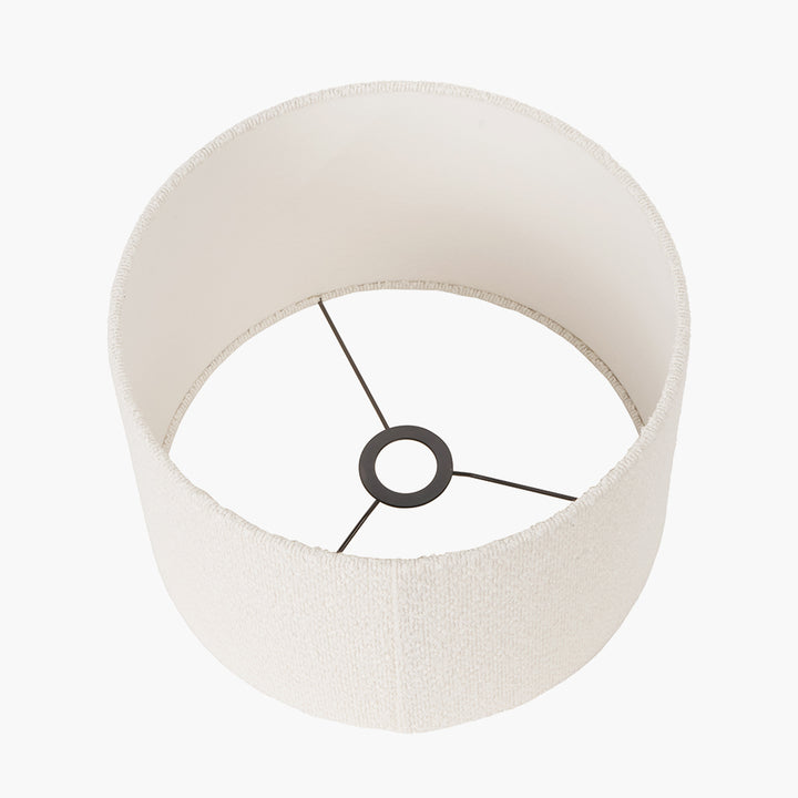Rouen 30cm White Boucle Cylinder Shade