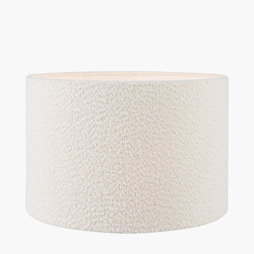 Rouen 40cm White Boucle Cylinder Shade