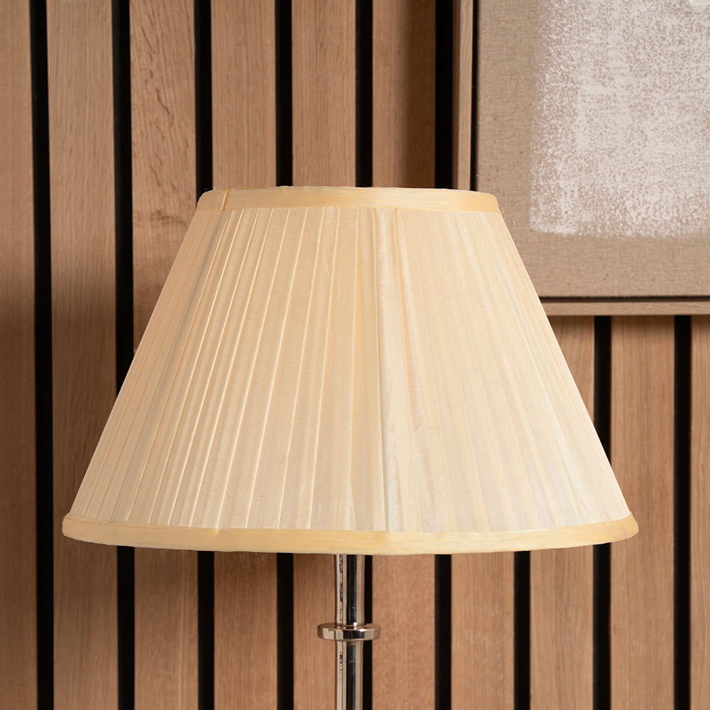 Bacall 35cm Almond Silk Knife Pleat Empire Shade
