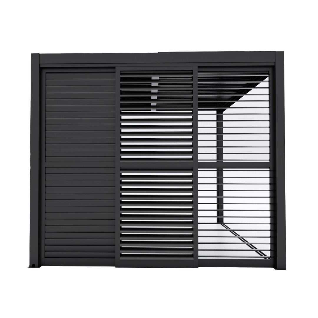 Como Pergola Sliding Adjustable Louvre Doors 3m Side