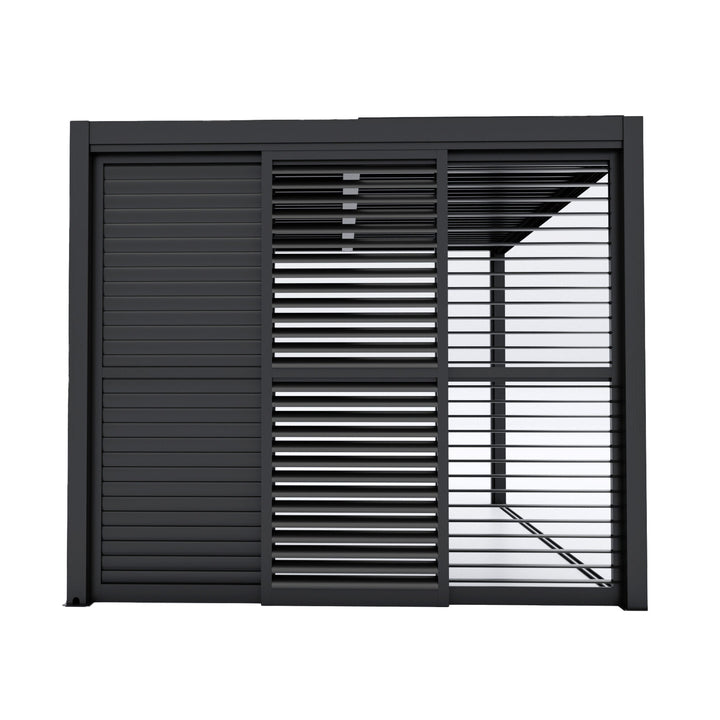 Como Pergola Sliding Adjustable Louvre Doors 3m Side