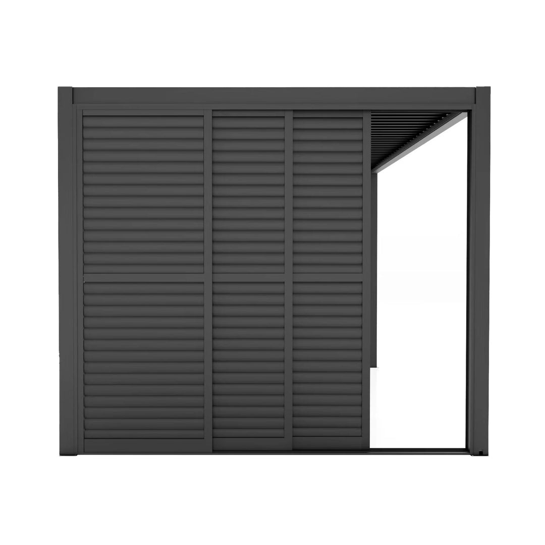 Como Pergola Sliding Adjustable Louvre Doors 3m Side