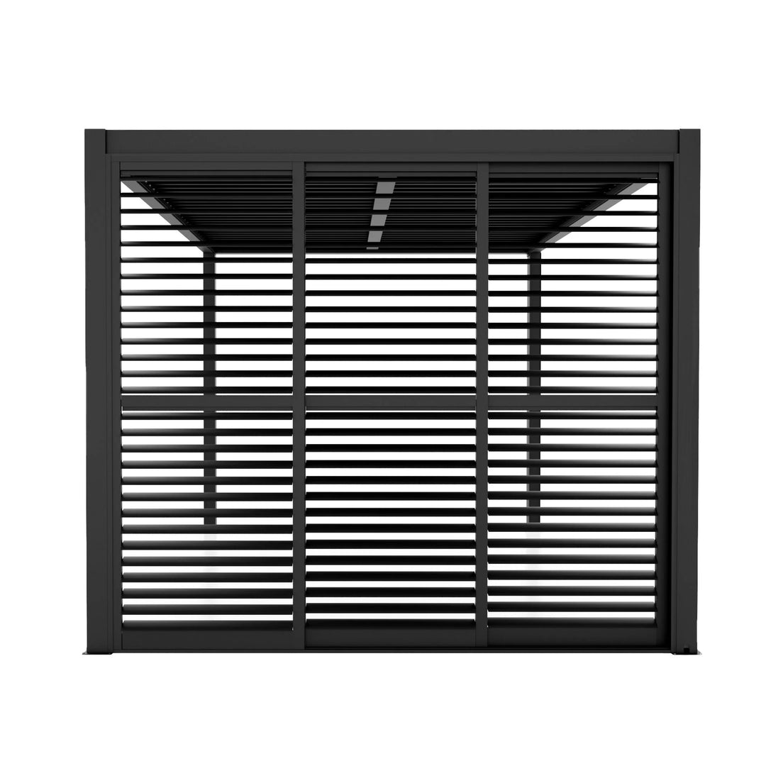 Como Pergola Sliding Adjustable Louvre Doors 3m Side