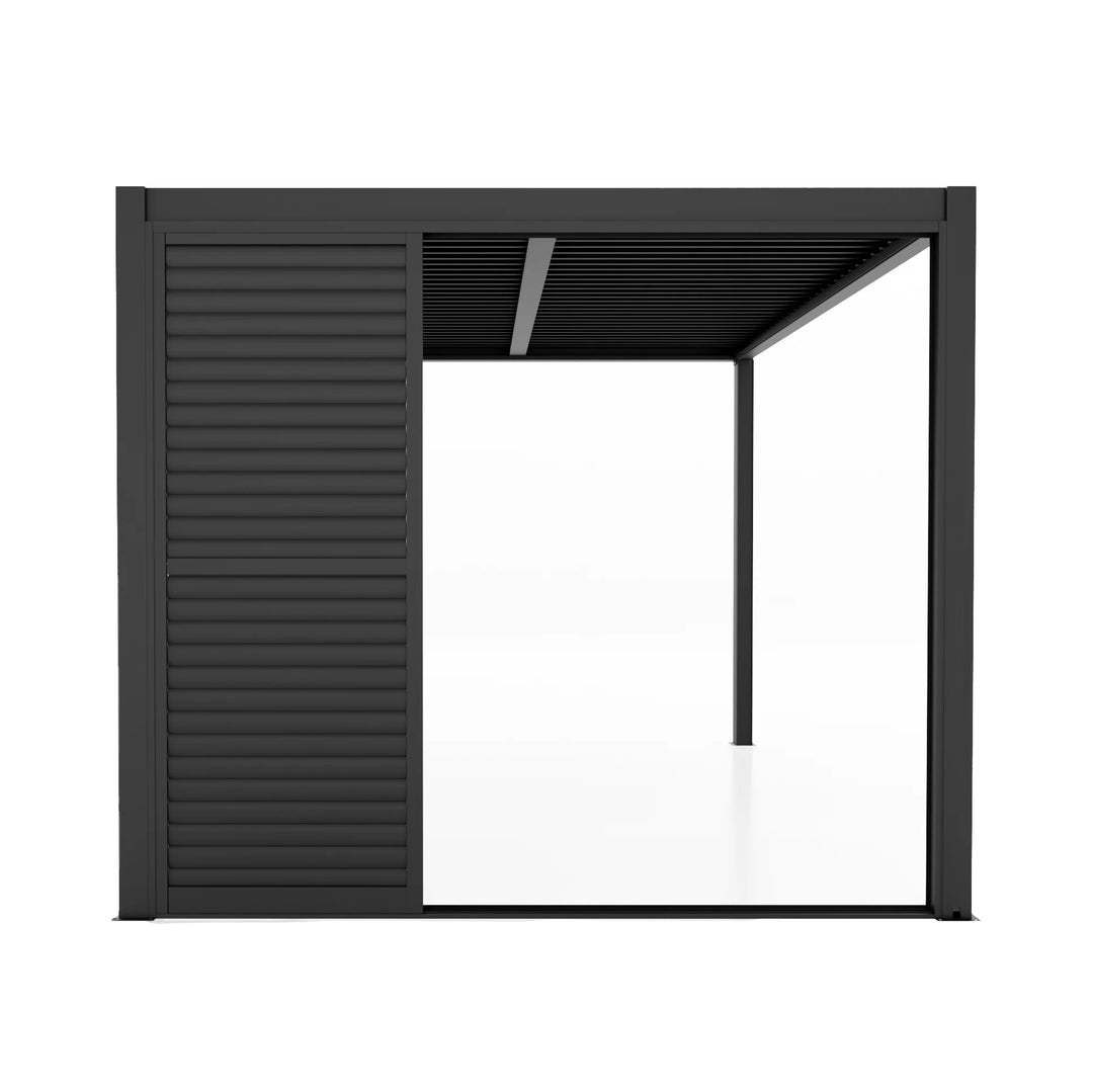 Como Pergola Sliding Adjustable Louvre Doors 3m Side