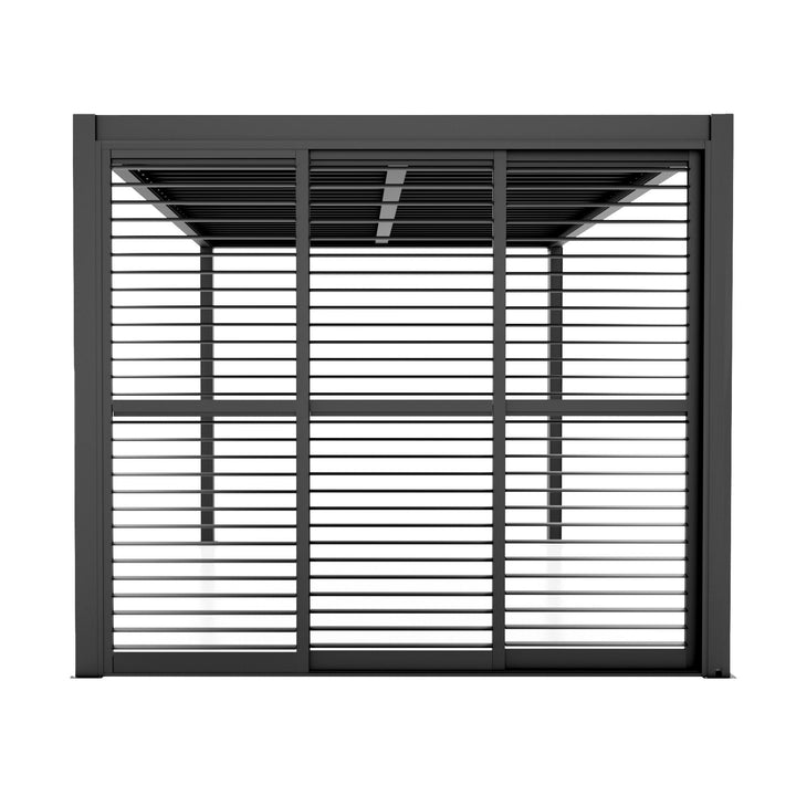 Como Pergola Sliding Adjustable Louvre Doors 3m Side