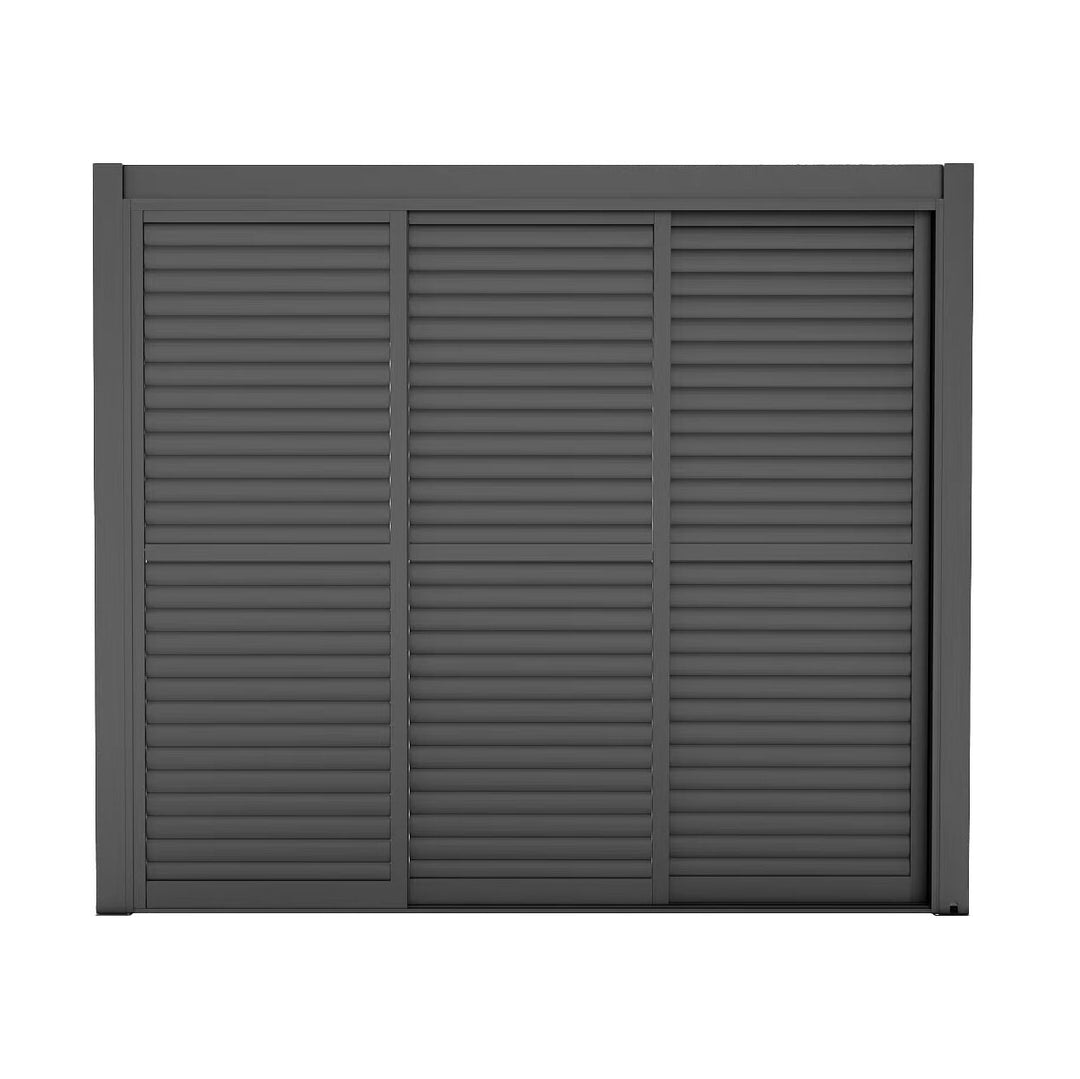 Como Pergola Sliding Adjustable Louvre Doors 3m Side