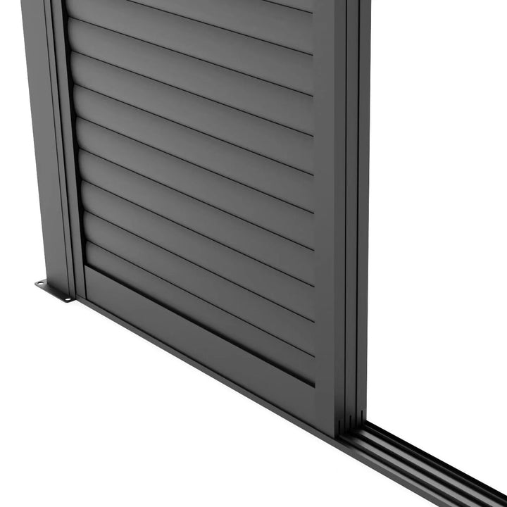 Como Pergola Sliding Adjustable Louvre Doors 3m Side