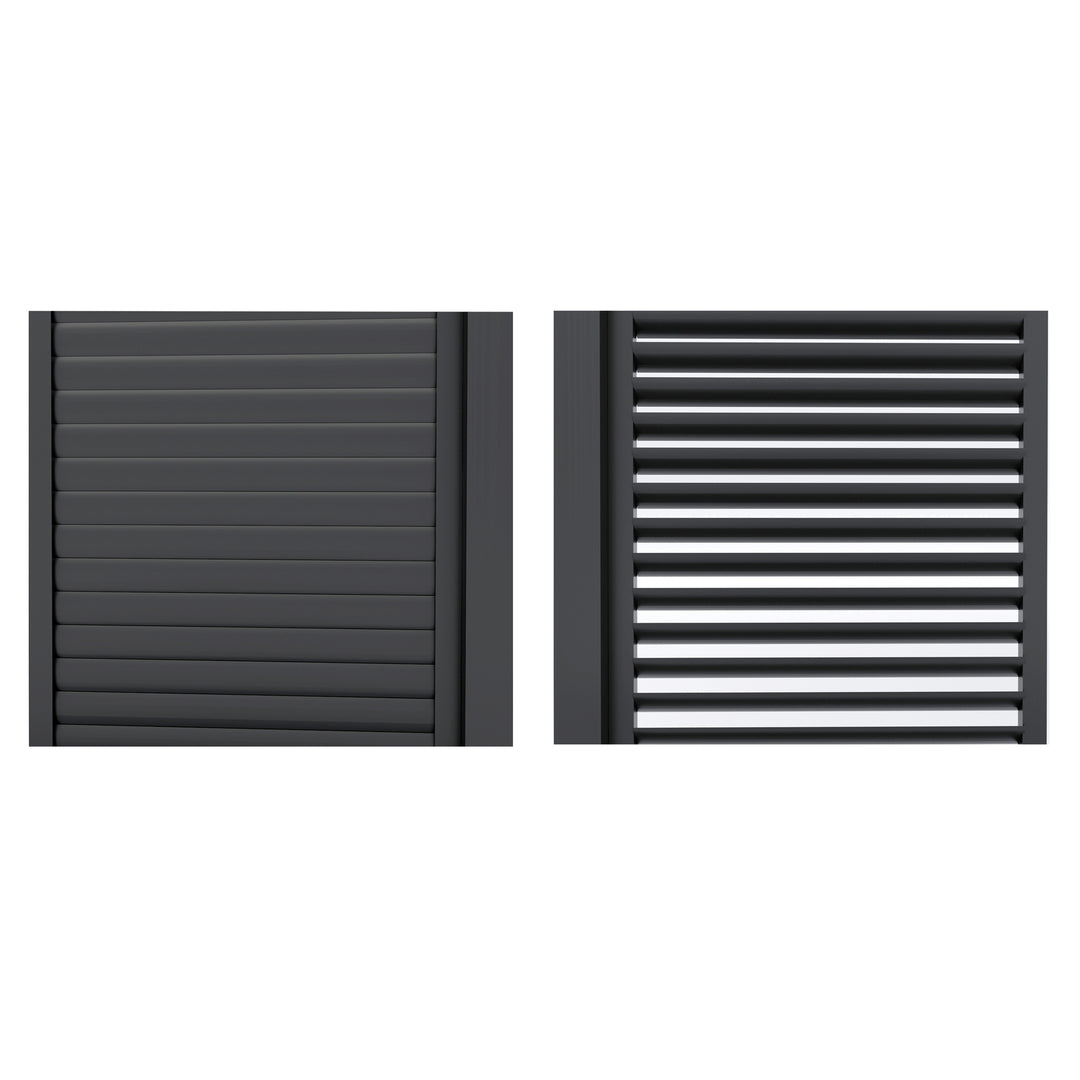 Como Pergola Sliding Adjustable Louvre Doors 3m Side