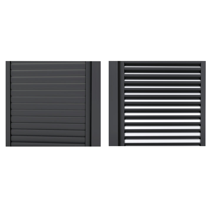 Como Pergola Sliding Adjustable Louvre Doors 3m Side