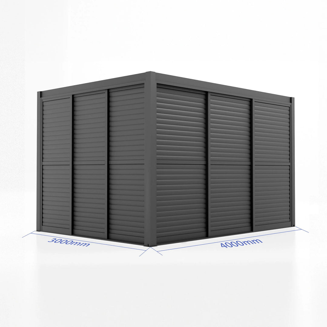 Maze - Como Pergola Sliding Louvre Doors 4m Side