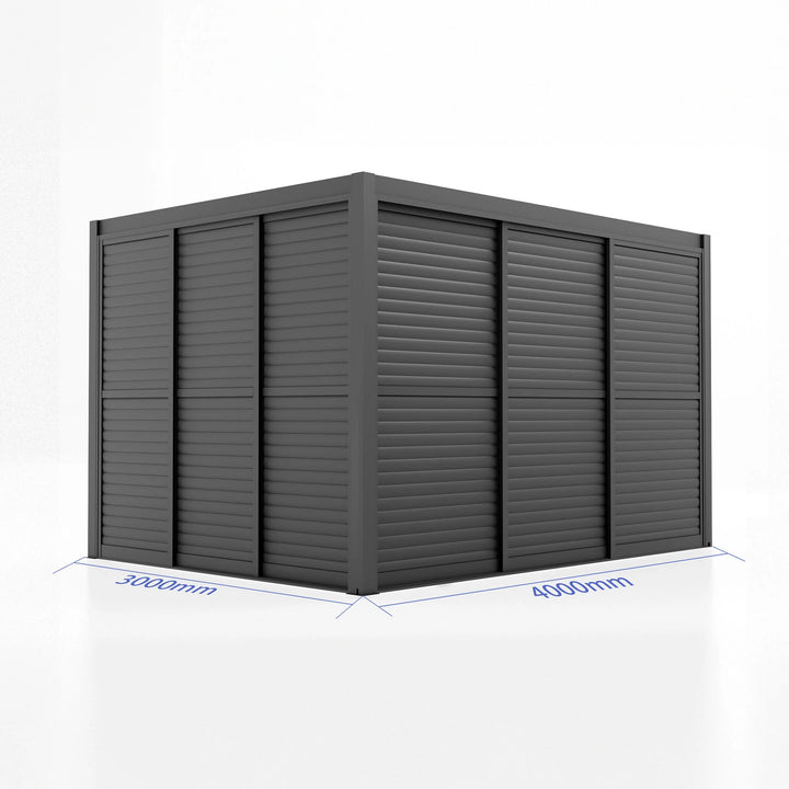 Maze - Como Pergola Sliding Louvre Doors 4m Side