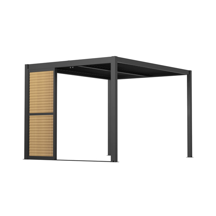 Como Pergola Sliding Adjustable Louvre Doors 3m Side