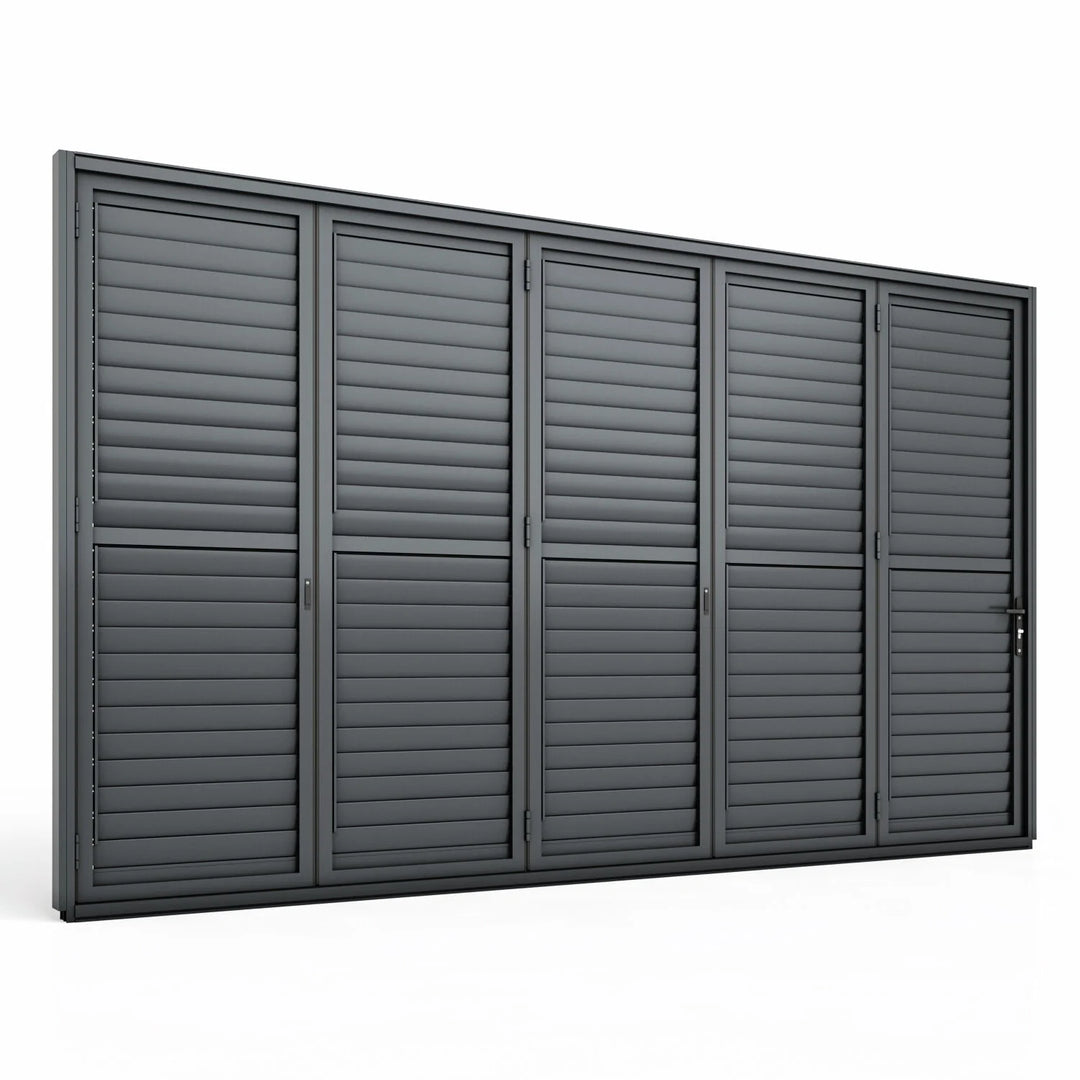 Maze - Eden Pergola Bi Folding Louvre Door fits within 4m - Grey