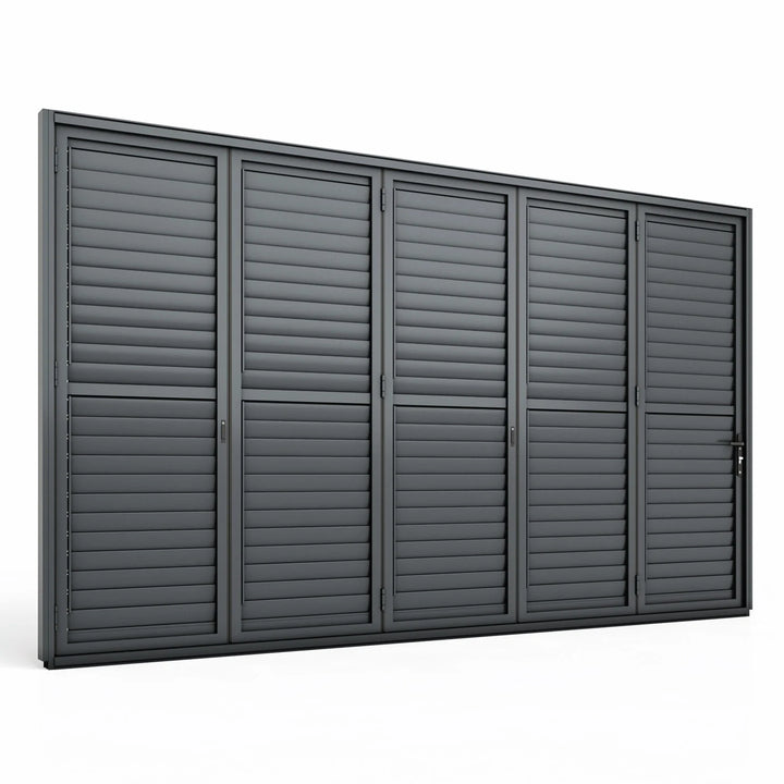 Maze - Eden Pergola Bi Folding Louvre Door fits within 4m - Grey