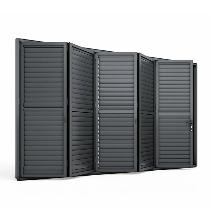 Maze - Eden Pergola Bi Folding Louvre Door fits within 4m - Grey
